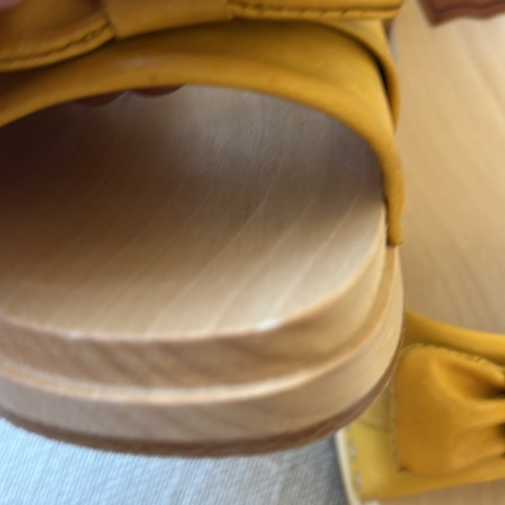 Swedish Hasbeens Beautiful NWT Bow Yellow Retro Vintage Clog Sandal size 7.5 & 8 - Picture 13 of 16